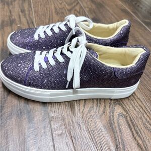 Betsy Johnson Purple rhinestone Women's Sneakers- NEW size 9